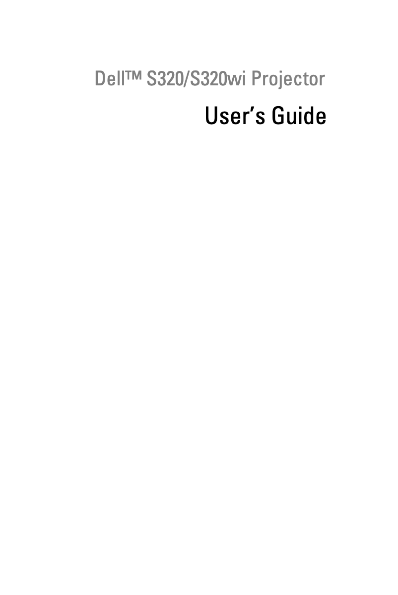 Image de la première page du manuel de l'appareil S320wi