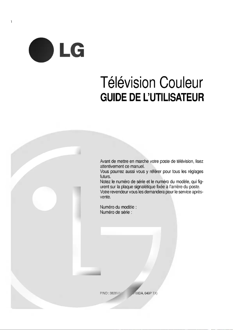 Page n°1 - Manuel utilisateur LG PT-53A80T
