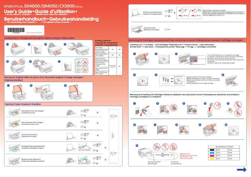 Page n°1 - Manuel utilisateur Epson Stylus DX4000