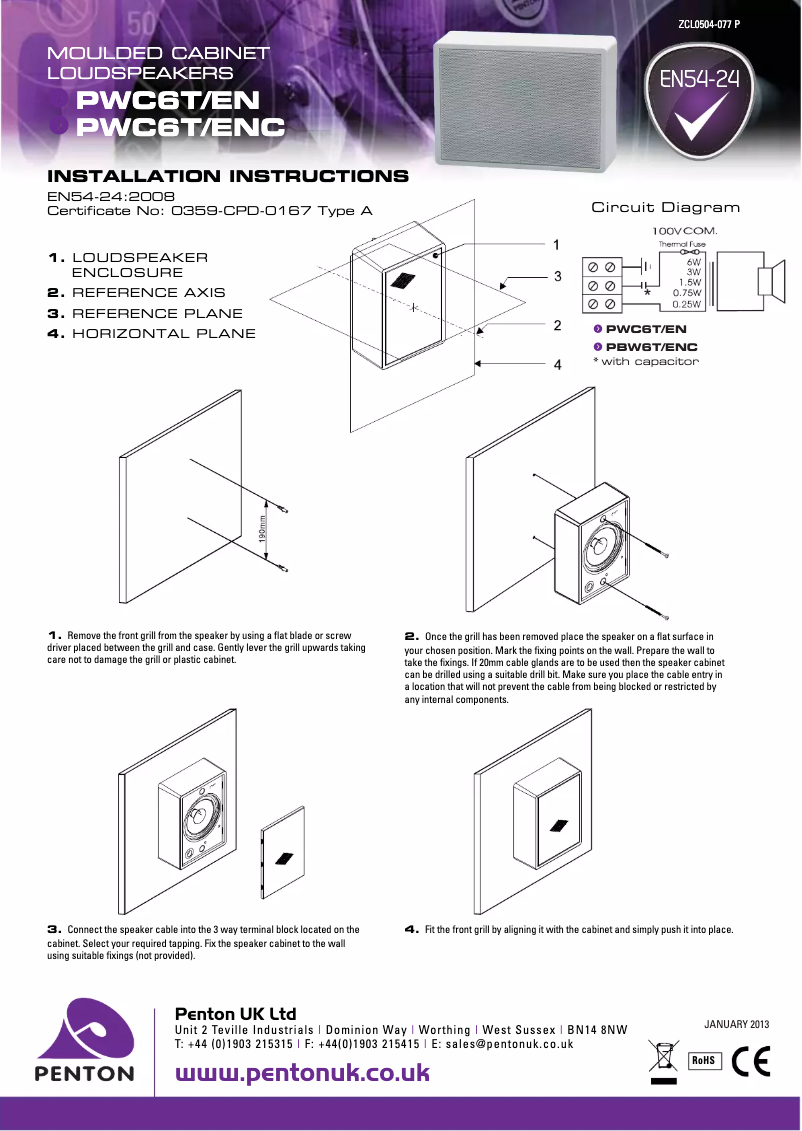 Image de la première page du manuel de l'appareil PWC6T/EN