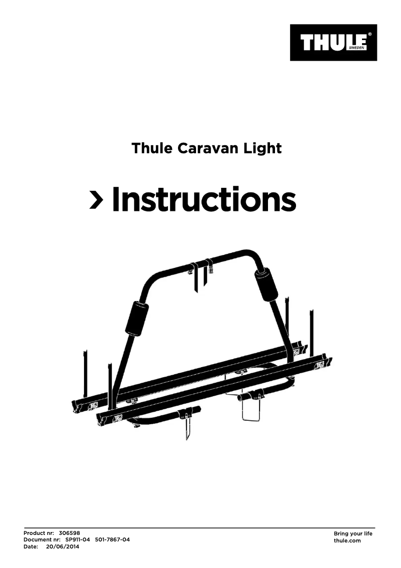Page 1 de la notice Manuel utilisateur Thule Caravan Light SP911