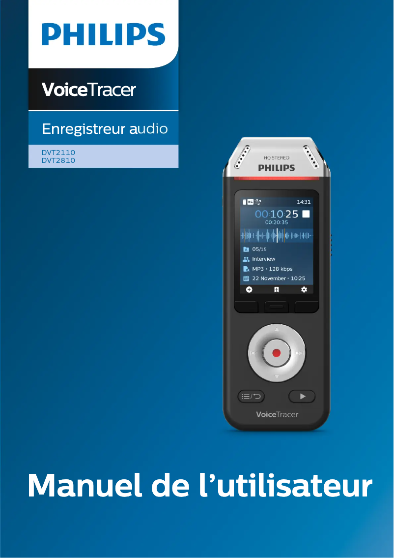 Página 1 del manual Manual de usuario Philips Voice Tracer DVT2110