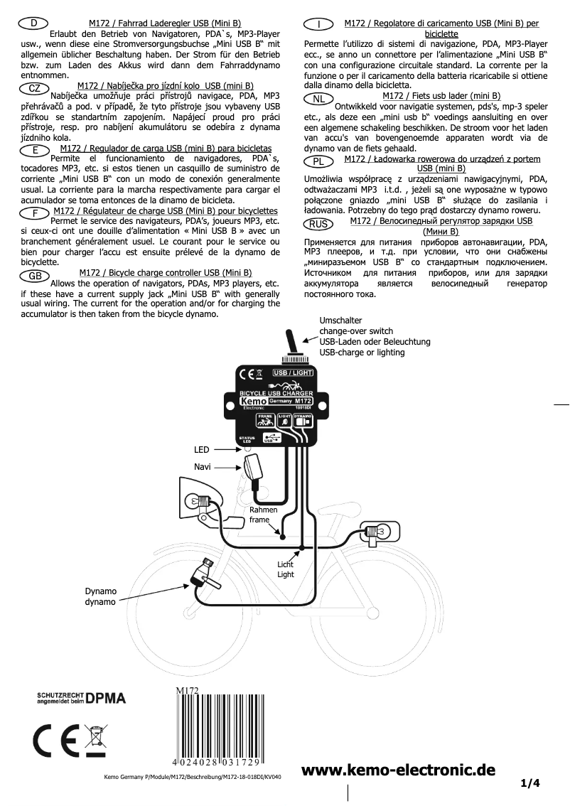 Image de la première page du manuel de l'appareil M172