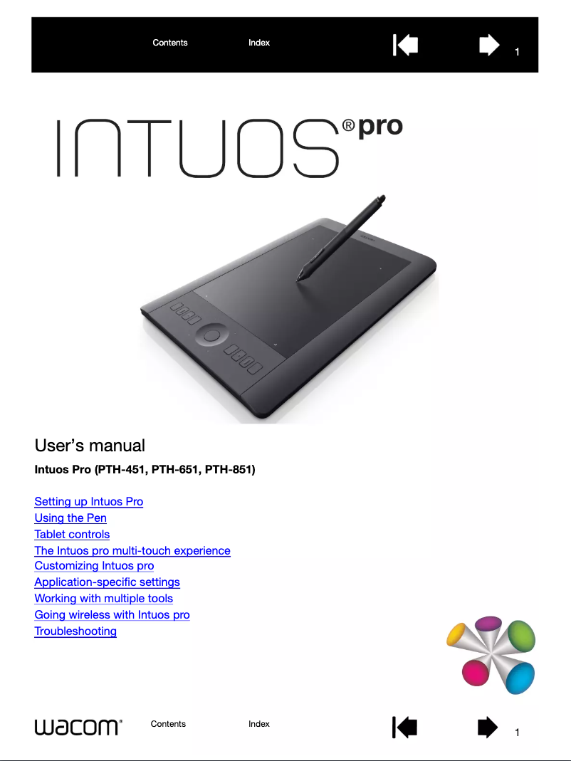 Page n°1 - Manuel utilisateur Wacom Intuos Pro PTH-860