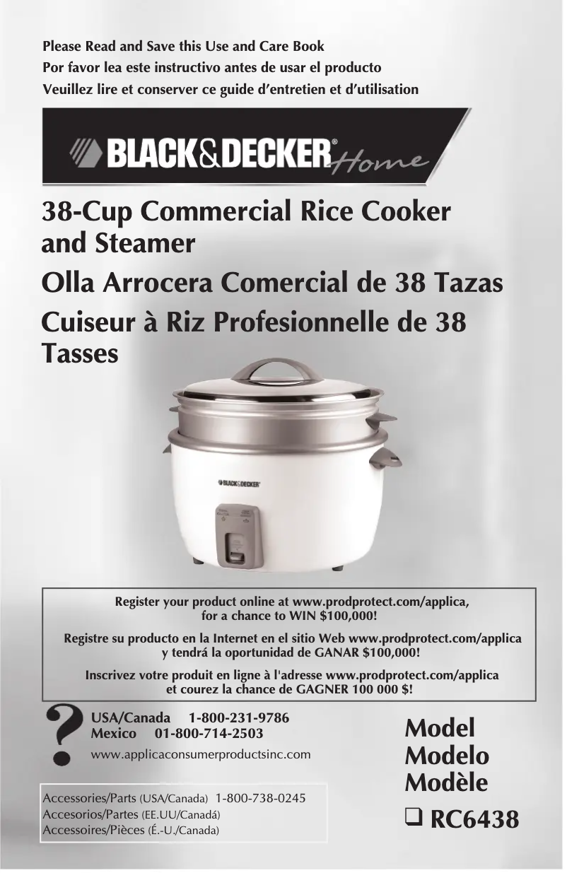 Page 1 de la notice Manuel utilisateur Black & Decker RC6438