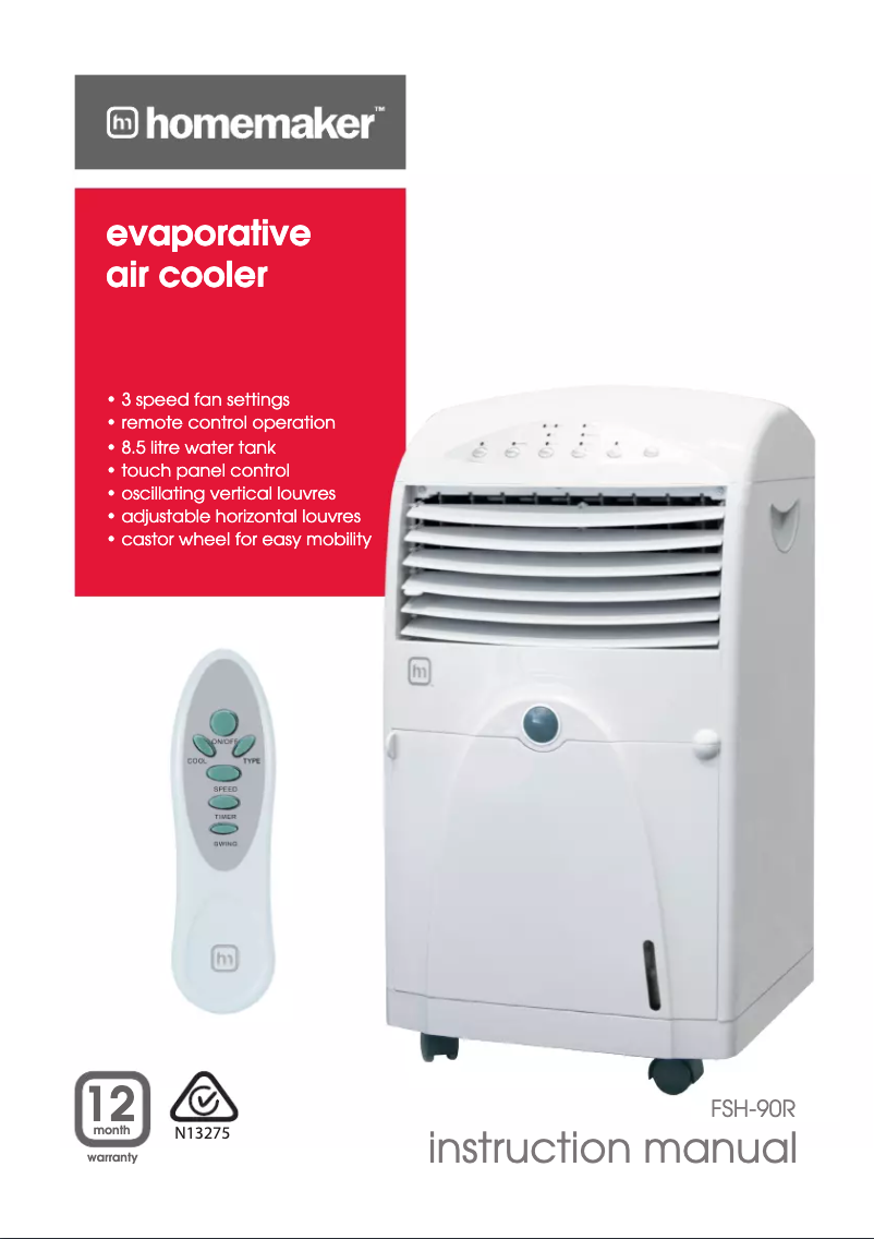 Page 1 de la notice Manuel utilisateur Homemaker FSH-90R