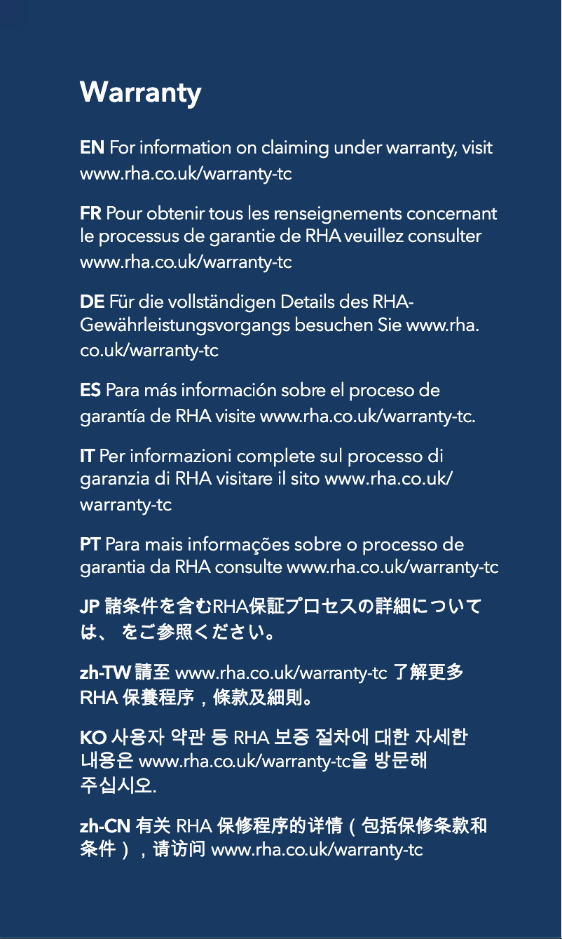 Page 1 of the manual User Manual RHA T20