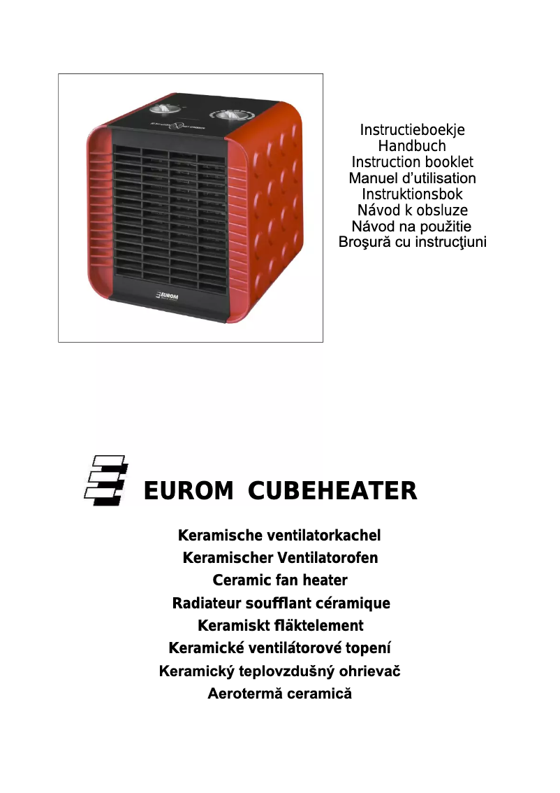 Image de la première page du manuel de l'appareil Cubeheater 1500
