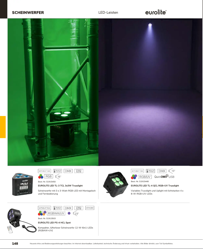 Page n°1 - Catalogue Eurolite LED TL-4