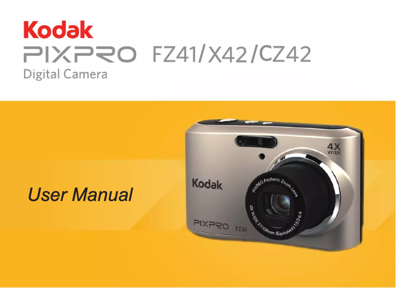 Page 1 de la notice Manuel utilisateur Kodak PixPro X42