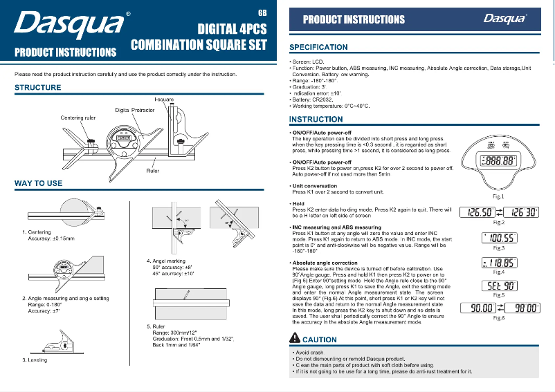 Page 1 de la notice Manuel utilisateur Dasqua SB-056