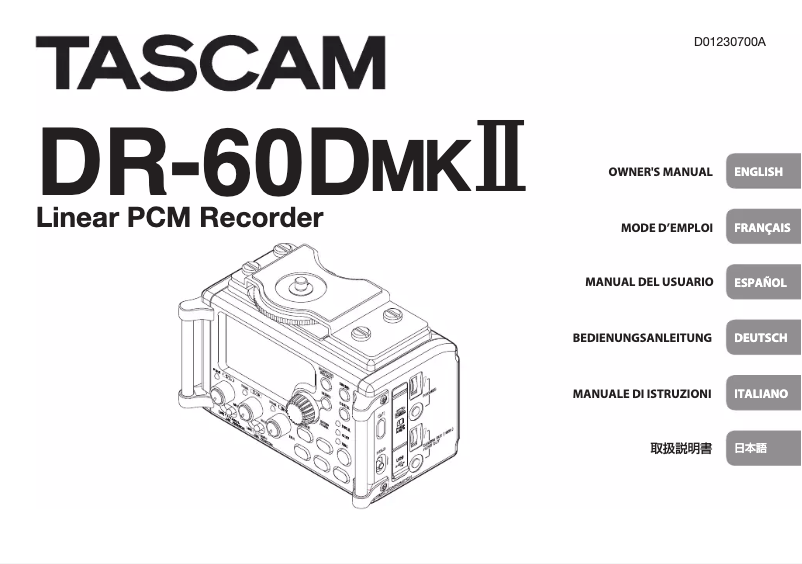 Página 1 del manual Manual de usuario Tascam DR-60DMKII