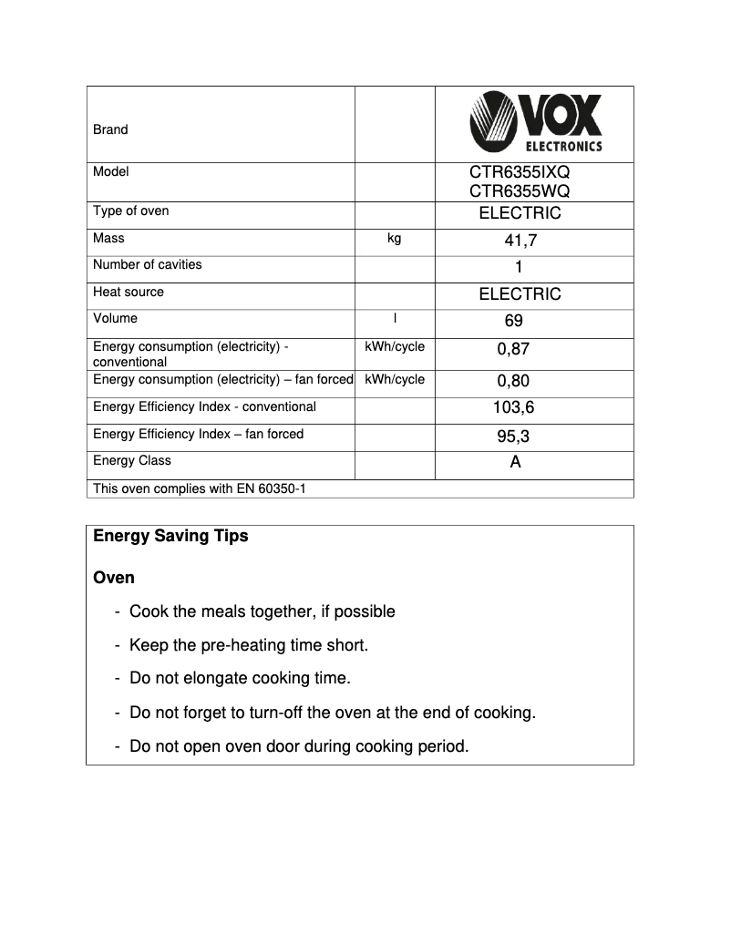 Image de la première page du manuel de l'appareil CTR 6355 IXQ