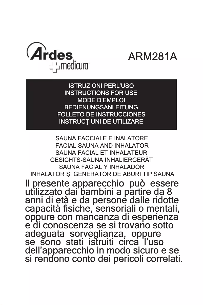 Page 1 de la notice Manuel utilisateur Ardes ARM281A