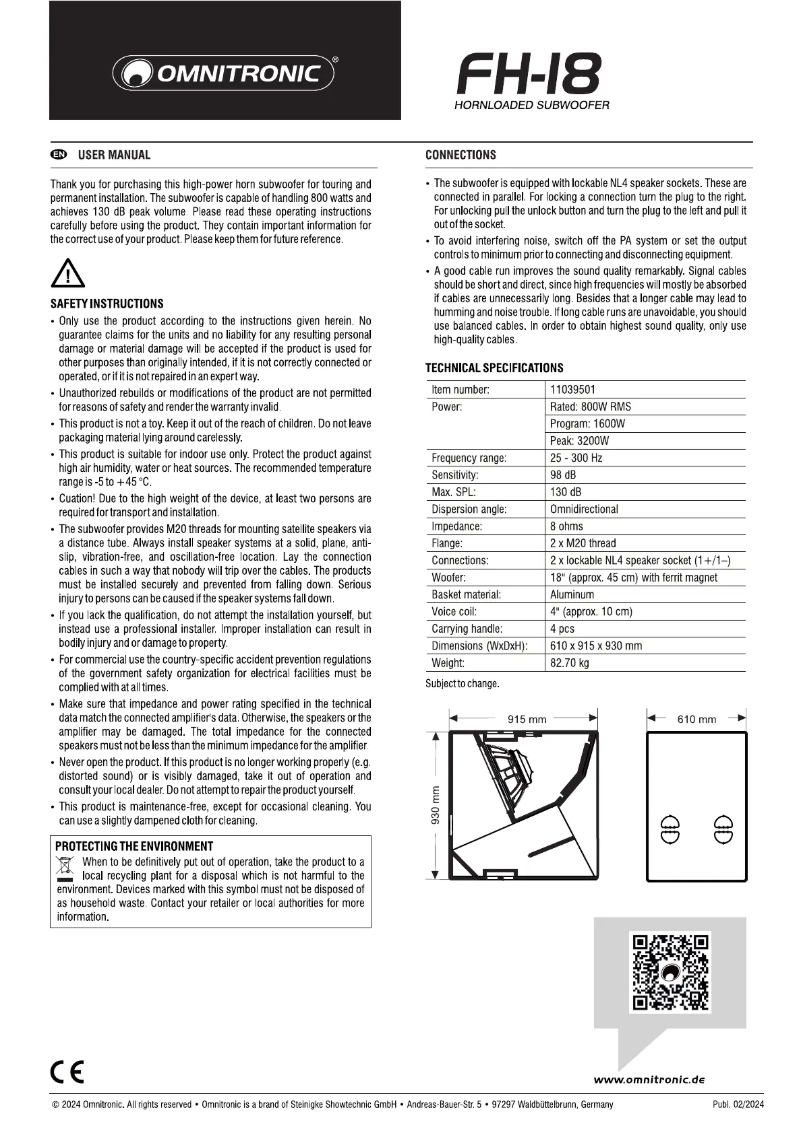 Image de la première page du manuel de l'appareil FH-18