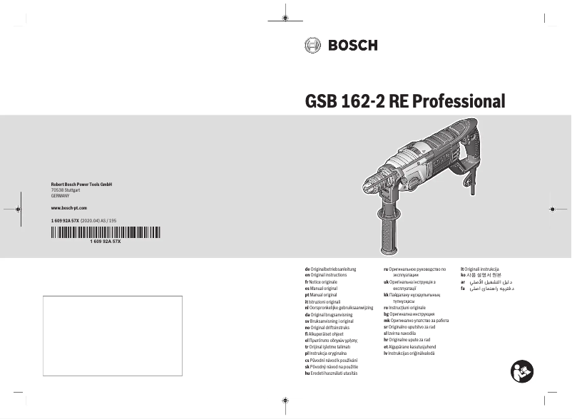 Página 1 del manual Manual de usuario Bosch GSB 162-2 RE Professional