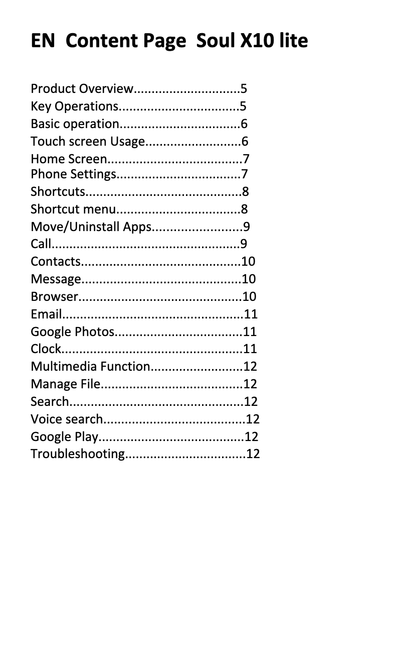 Page n°1 - Manuel utilisateur Allview Soul X10 Lite