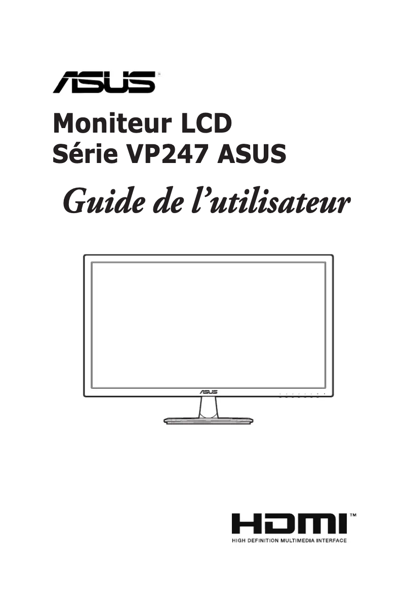 Page 1 de la notice Manuel utilisateur Asus VP247