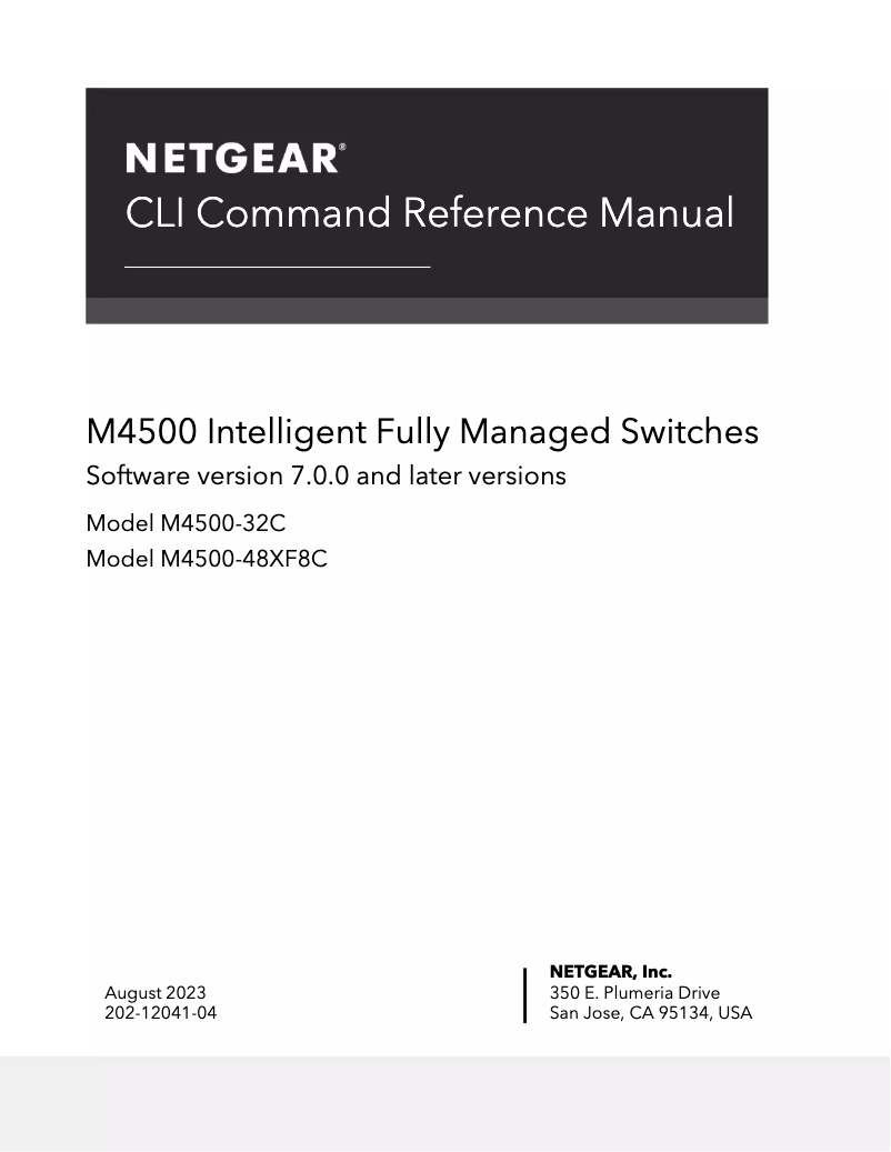 Page n°1 - Manuel utilisateur Netgear ProSafe M4500