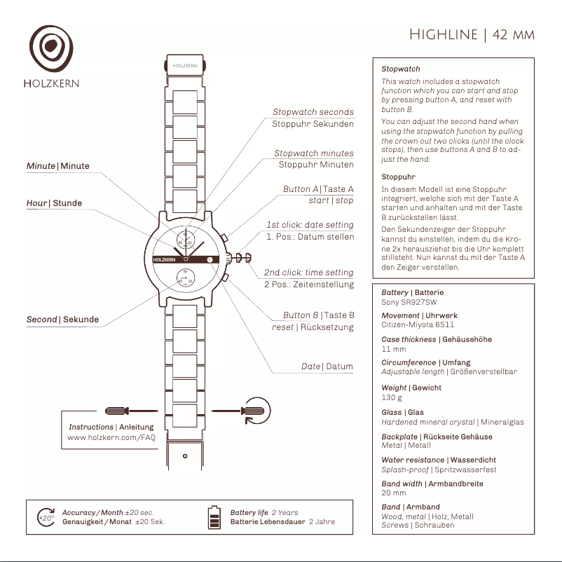 Page n°1 - Manuel utilisateur Holzkern Tower
