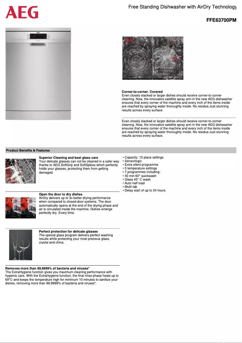 Página 1 del manual Ficha técnica AEG FFE63700PM