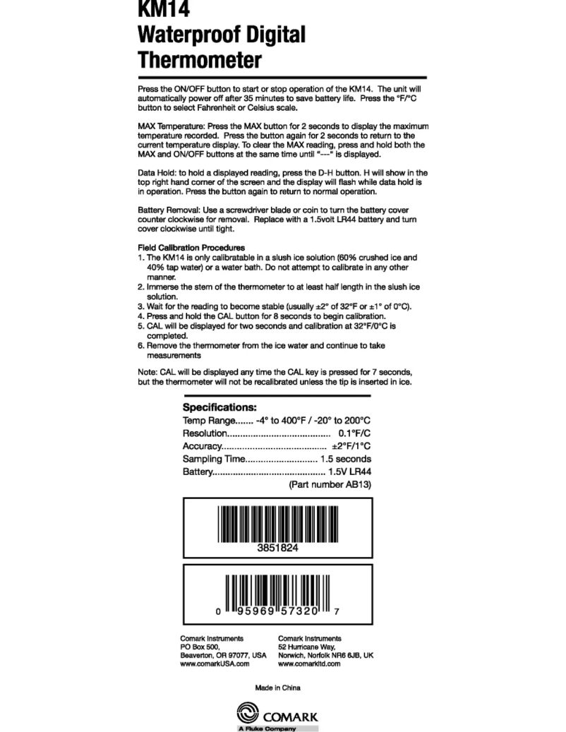 Page 1 de la notice Manuel utilisateur Comark KM14