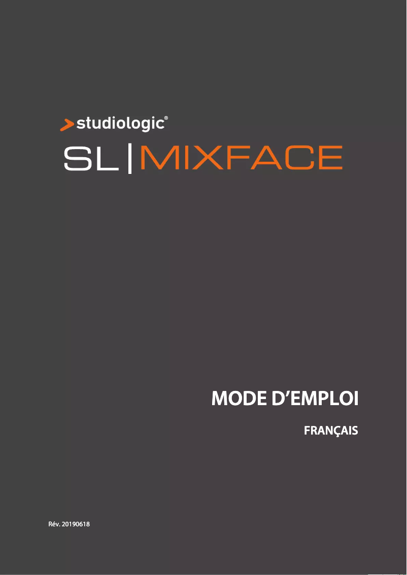 Page n°1 - Manuel utilisateur Studiologic SL Mixface