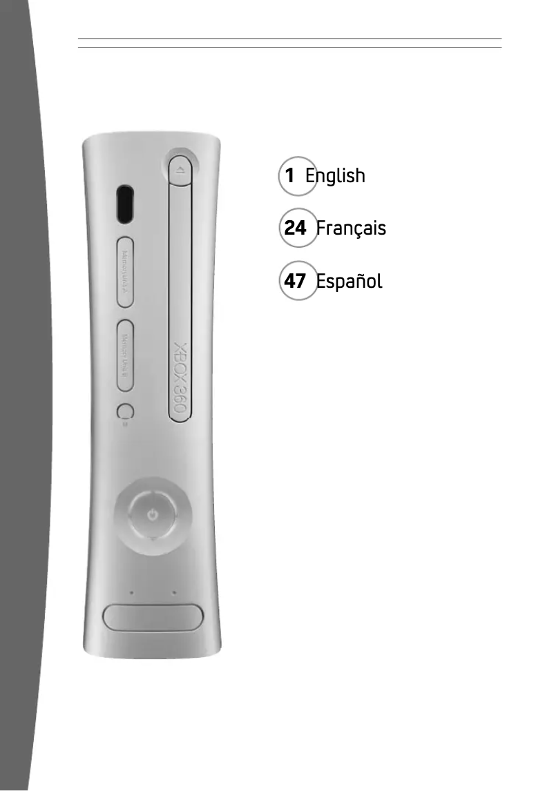 Image de la première page du manuel de l'appareil Xbox 360
