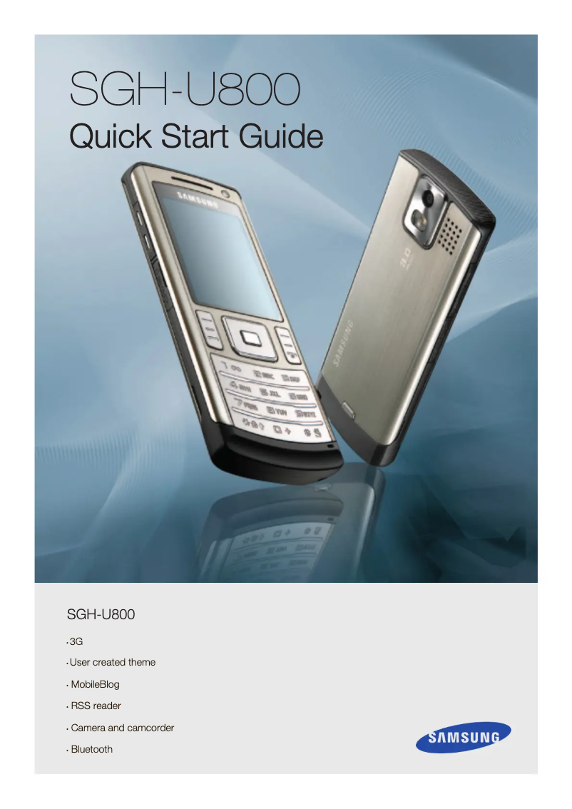 Page n°1 - Manuel utilisateur Samsung Soul B SGH-U800