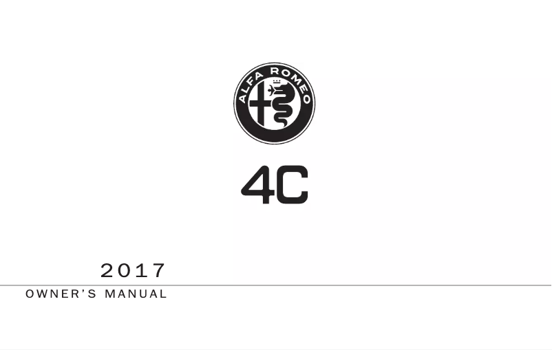 Page 1 de la notice Manuel utilisateur Alfa Romeo 4C (2017)