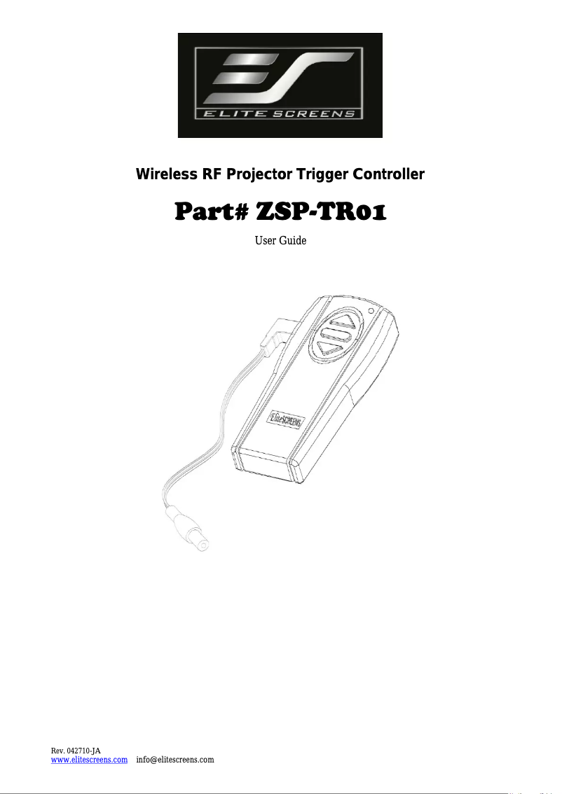 Imagen de la primera página del manual del dispositivo ZSP-TR01