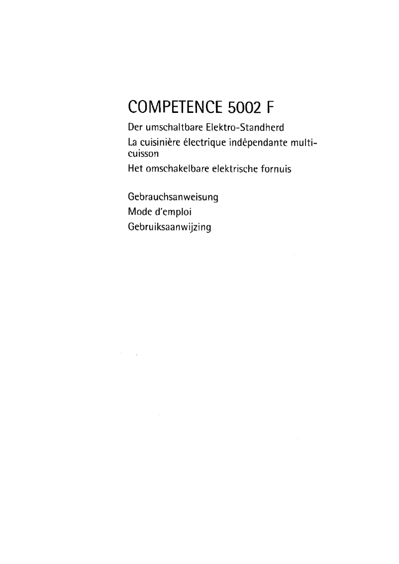 Image de la première page du manuel de l'appareil Competence 5002 F
