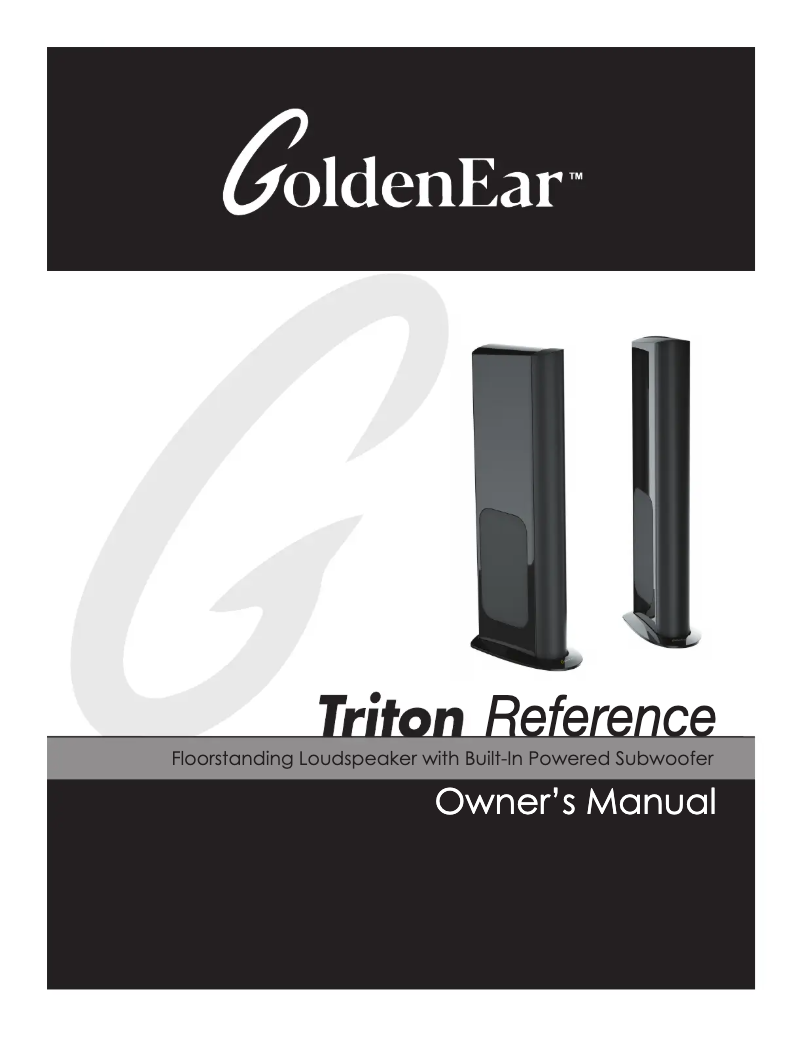 Page n°1 - Manuel utilisateur GoldenEar Triton