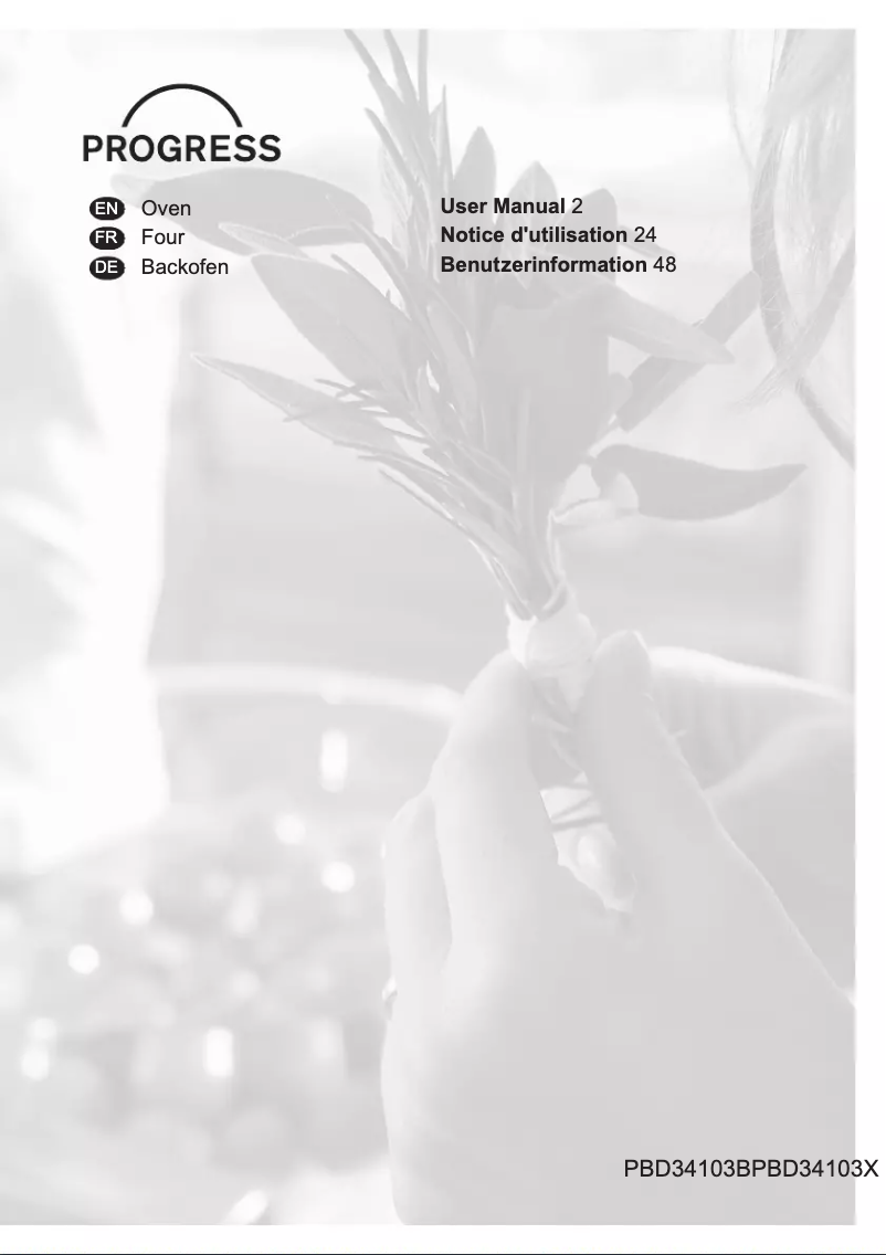 Page 1 de la notice Manuel utilisateur Progress PBD34103B