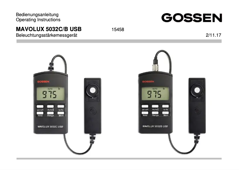 Image de la première page du manuel de l'appareil MAVOLUX 5032 C USB