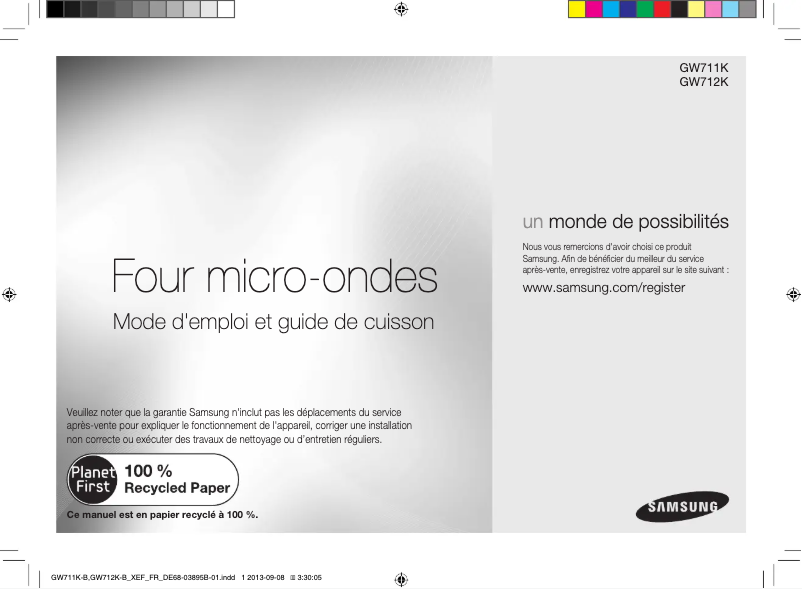 Page n°1 - Manuel utilisateur Samsung GW712K