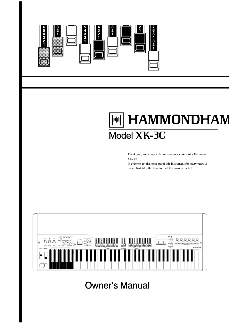 Page n°1 - Manuel utilisateur Hammond XK-3c