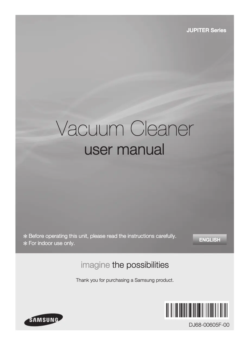 Page 1 de la notice Manuel utilisateur Samsung VCW7555S3K