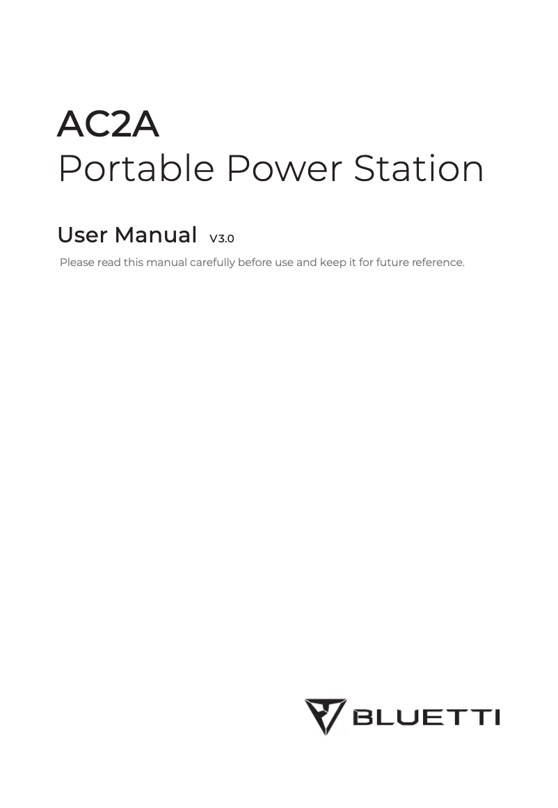 Image de la première page du manuel de l'appareil AC2A