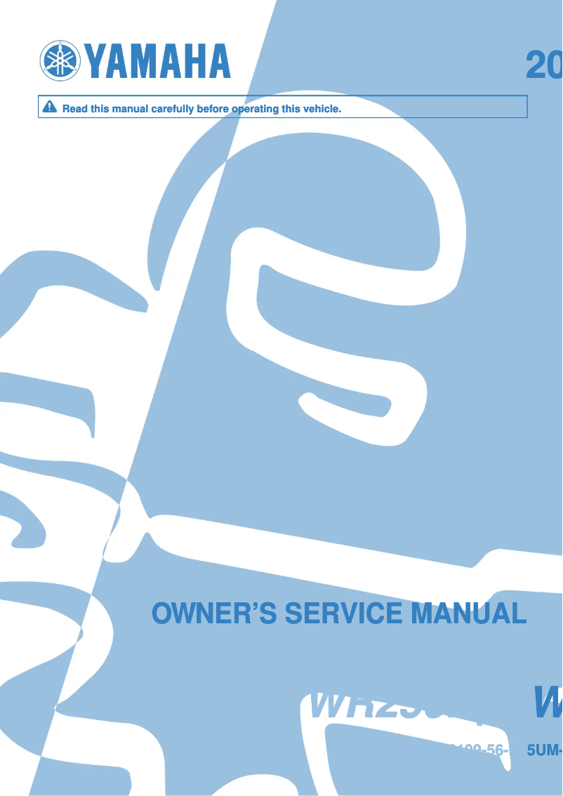 Imagen de la primera página del manual del dispositivo WR250F (2009)