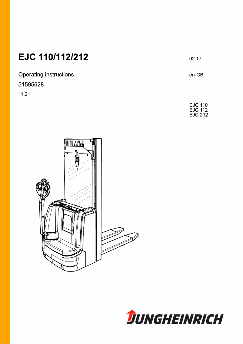 Page 1 of the manual User Manual Jungheinrich EJC 212