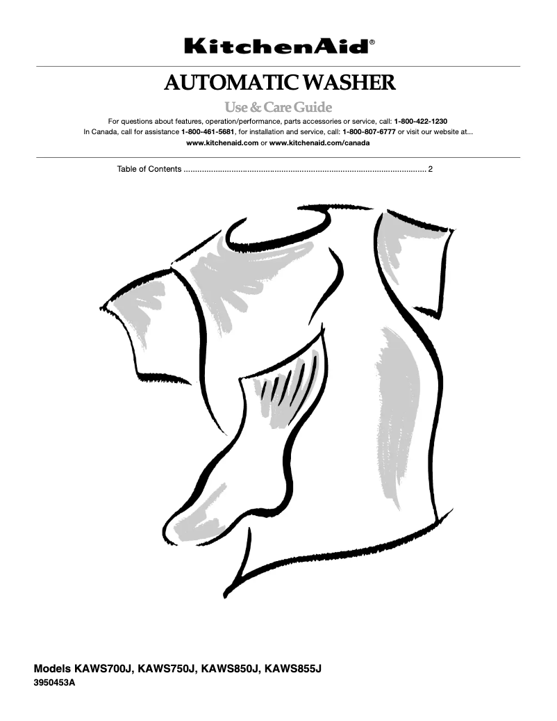 Image de la première page du manuel de l'appareil KAWS855JE2