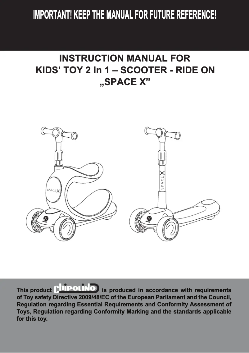 Page 1 de la notice Manuel utilisateur Chipolino 2 in 1 SPACE X