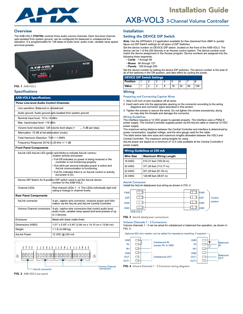 Image de la première page du manuel de l'appareil AXB-VOL3