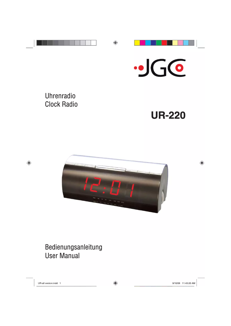 Page n°1 - Manuel utilisateur JGC UR-220