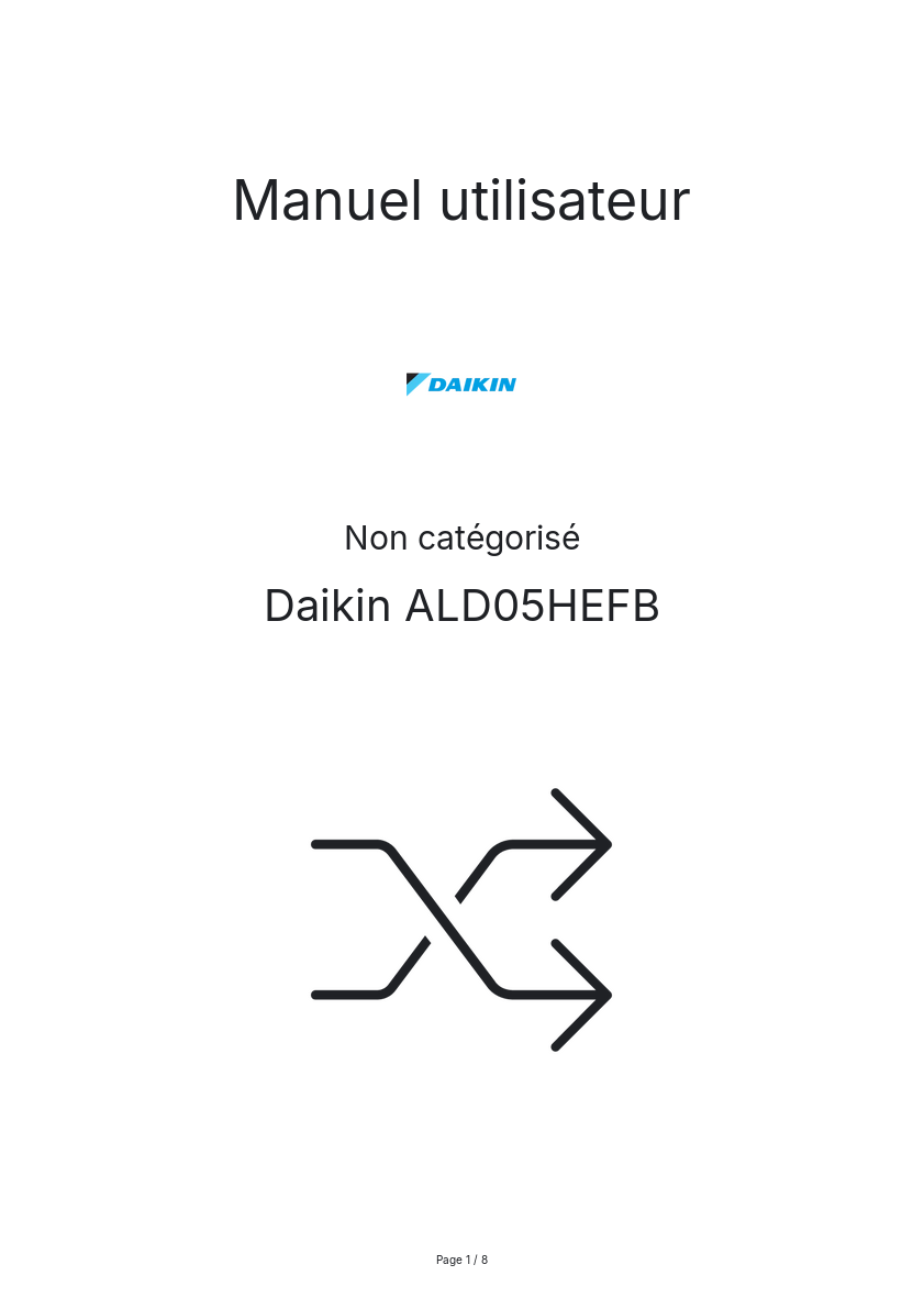 Image de la première page du manuel de l'appareil ALD05HEFB