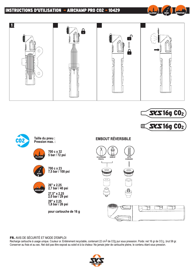 Image de la première page du manuel de l'appareil Airchamp PRO CO2