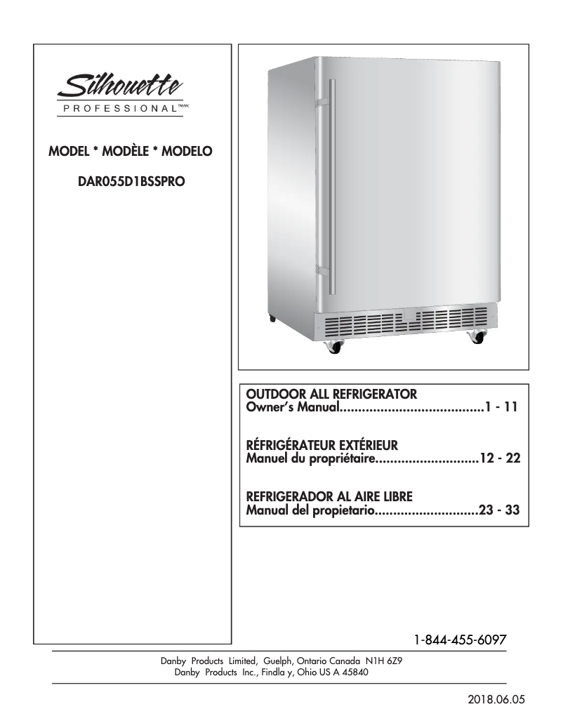 Página 1 del manual Manual de usuario Danby DAR055D1BSSPRO