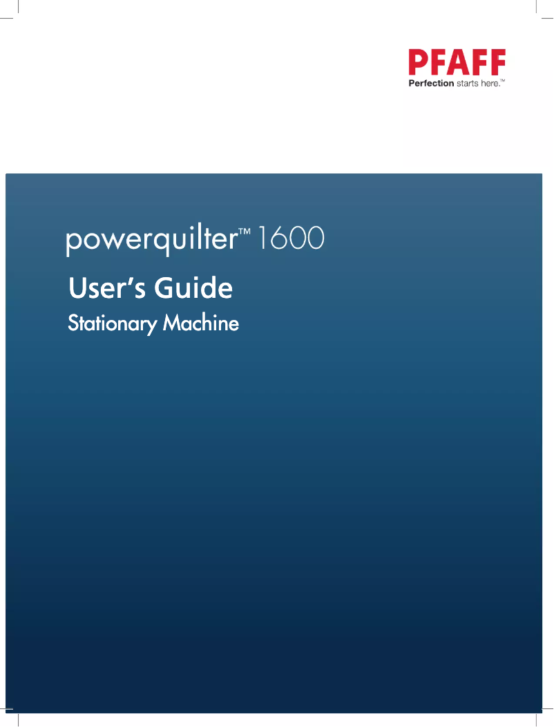 Page 1 de la notice Manuel utilisateur Pfaff Powerquilter 1600