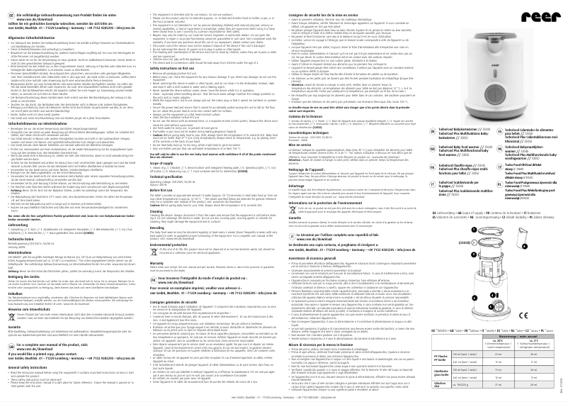 Page n°1 - Manuel utilisateur Reer VapoDry 36040